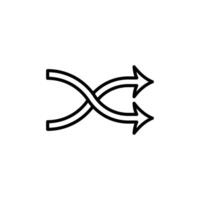 Shuffle Arrows Icon Ideal for Randomization and Music Playback vector