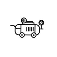 Air compressor pump icon set collection for web vector