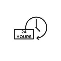 24 hours icon set collection for web vector