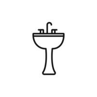 Bathroom sink icon set collection for web vector