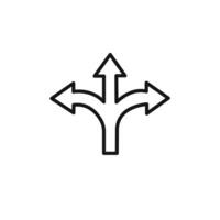 3 arrow way icon set collection for web vector