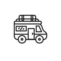 camping car icon set collection for web vector