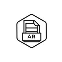 AR File Document Icon set collection for web vector