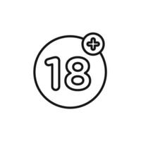 Eighteen plus icon set collection for web vector