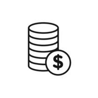 Coin stack icon set collection for web vector