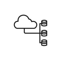 Cloud database icon set collection for web vector