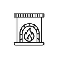 Fireplace icon set collection for web vector