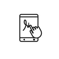 Finger confirms signature icon set collection for web vector