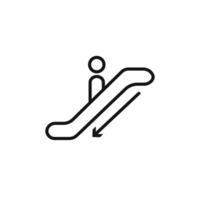 Escalator down icon set collection for web vector