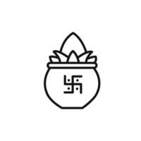 Kalash with coconut icon set collection for web vector