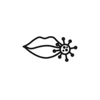 Herpes virus icon set collection for web vector