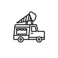 Ice cream van icon set collection for web vector