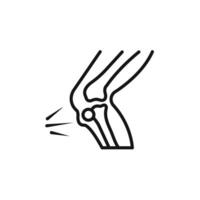 Knee pain icon set collection for web vector