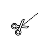 Scissors with cut lines icon set collection for web vector