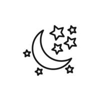 Moon and stars icon set collection for web vector