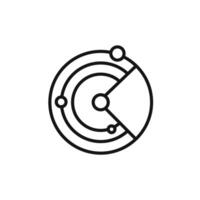 radar detection icon set collection for web vector
