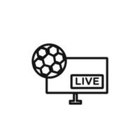 Soccer Live Match On TV icon set collection for web vector