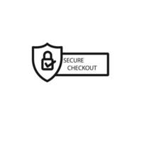 secure checkout icon set collection for web vector