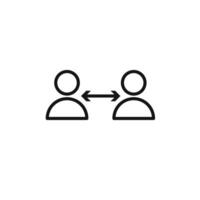 Social distancing icon set collection for web vector