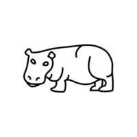 Hippopotamus or Hippo Icon Set Animal Illustrations for Wildlife and Educational Projects vector