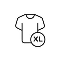 XL Shirt Size Icon set collection for web vector