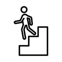 Downstairs Icon Set Stairway Illustrations for Architecture and Navigation vector
