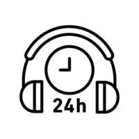 24 Hours Support or Service Icon Set Customer Assistance Illustrations for Business and IT vector