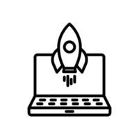 Rocket Spaceship Startup Icon Set Space Exploration Illustrations for Innovation and Technology vector