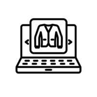 Online Fabric Shop Line Icon Set E-commerce Illustrations for Textiles and Shopping vector