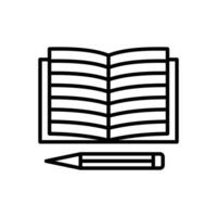 Homework icon Outline flat Icon vector