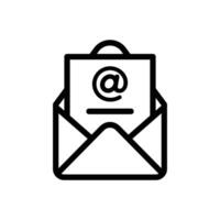 Open Email icon Outline flat Icon vector