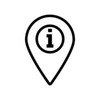 Map pointer with information icon Outline flat Icon vector
