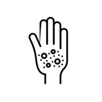 Rash hand icon Outline flat Icon vector