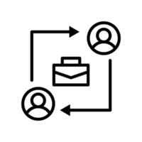Co working icon Outline flat Icon vector