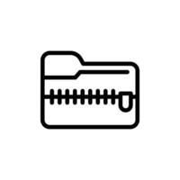 Zip folder icon Outline flat Icon vector