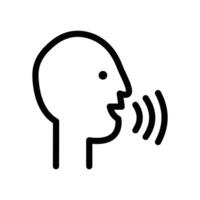 Voice command control Icon Outline flat Icon vector