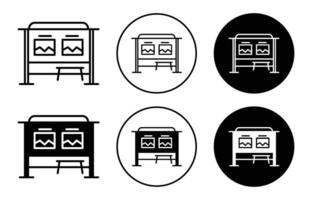 Bus stop shelter ad icon logo collection set vector