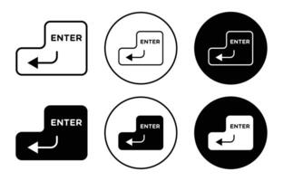 Enter keyboard key icon logo collection set vector