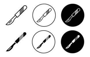 Scalpel icon set vector