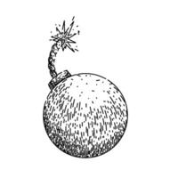 explode bomb sketch hand drawn vector