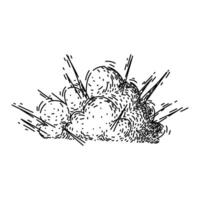 fire explosion bomb sketch hand drawn vector