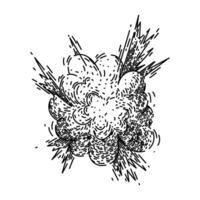 fireball explosion bomb sketch hand drawn vector