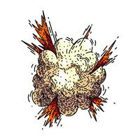 fireball explosion bomb sketch hand drawn vector