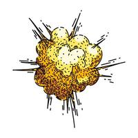 flame explosion bomb sketch hand drawn vector