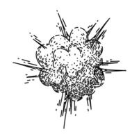 flame explosion bomb sketch hand drawn vector