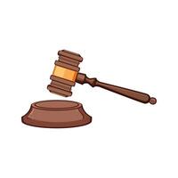 mallet judge hammer cartoon illustration vector