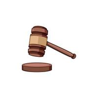 ment judge hammer cartoon illustration vector