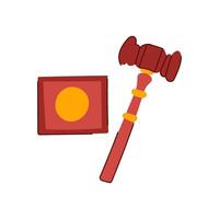 ment judge hammer cartoon illustration vector