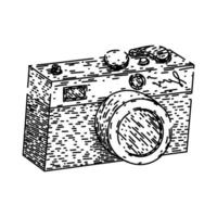 camera retro technology devices sketch hand drawn vector