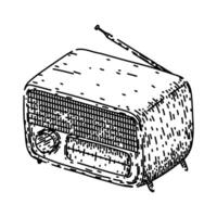 radio retro technology devices sketch hand drawn vector
